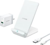 Front Zoom. Anker - PowerWave 10W Wireless Charging Stand for iPhones and Android - White.