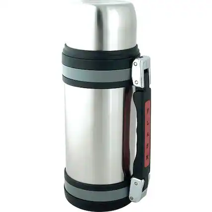 Left. Brentwood - 1.2 Liter Vacuum Stainless Steel Bottle with Handle - Red.
