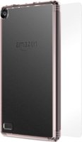 SaharaCase - Clear Case with Glass Screen Protector for Amazon Kindle Fire 7 (2017/2019) - Clear Rose Gold - Front_Zoom