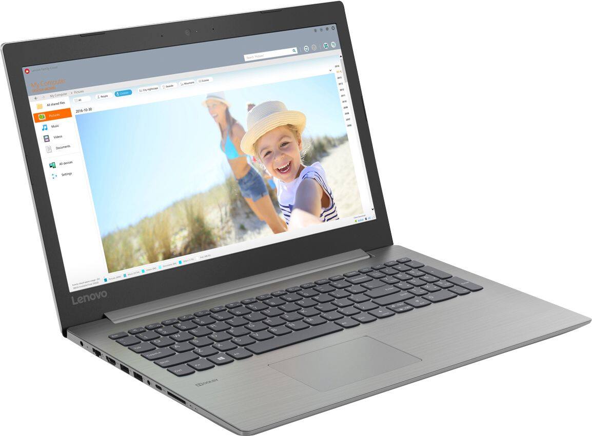 Angle. Lenovo - 330-15IGM 15.6" Laptop - Intel Celeron - 4GB Memory - 500GB Hard Drive - Platinum Gray.