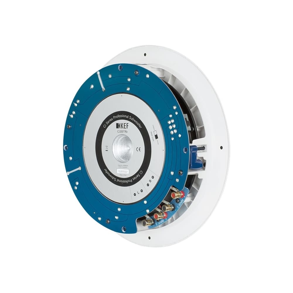 Back. KEF - 8" Passive Subwoofer - White.