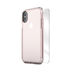 SaharaCase - Inspire Case with Glass Screen Protector for Apple® iPhone® X and XS - Rose Gold Clear - Front_Zoom