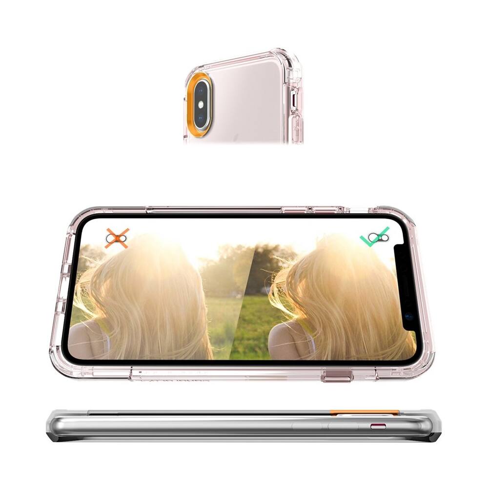 Alt View 13. SaharaCase - Inspire Case with Glass Screen Protector for Apple® iPhone® X and XS - Rose Gold Clear.
