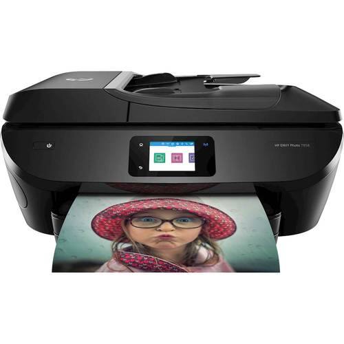 HP - Refurbished ENVY Photo 7858 Wireless All-in-One Printer - Black-Front_Standard 