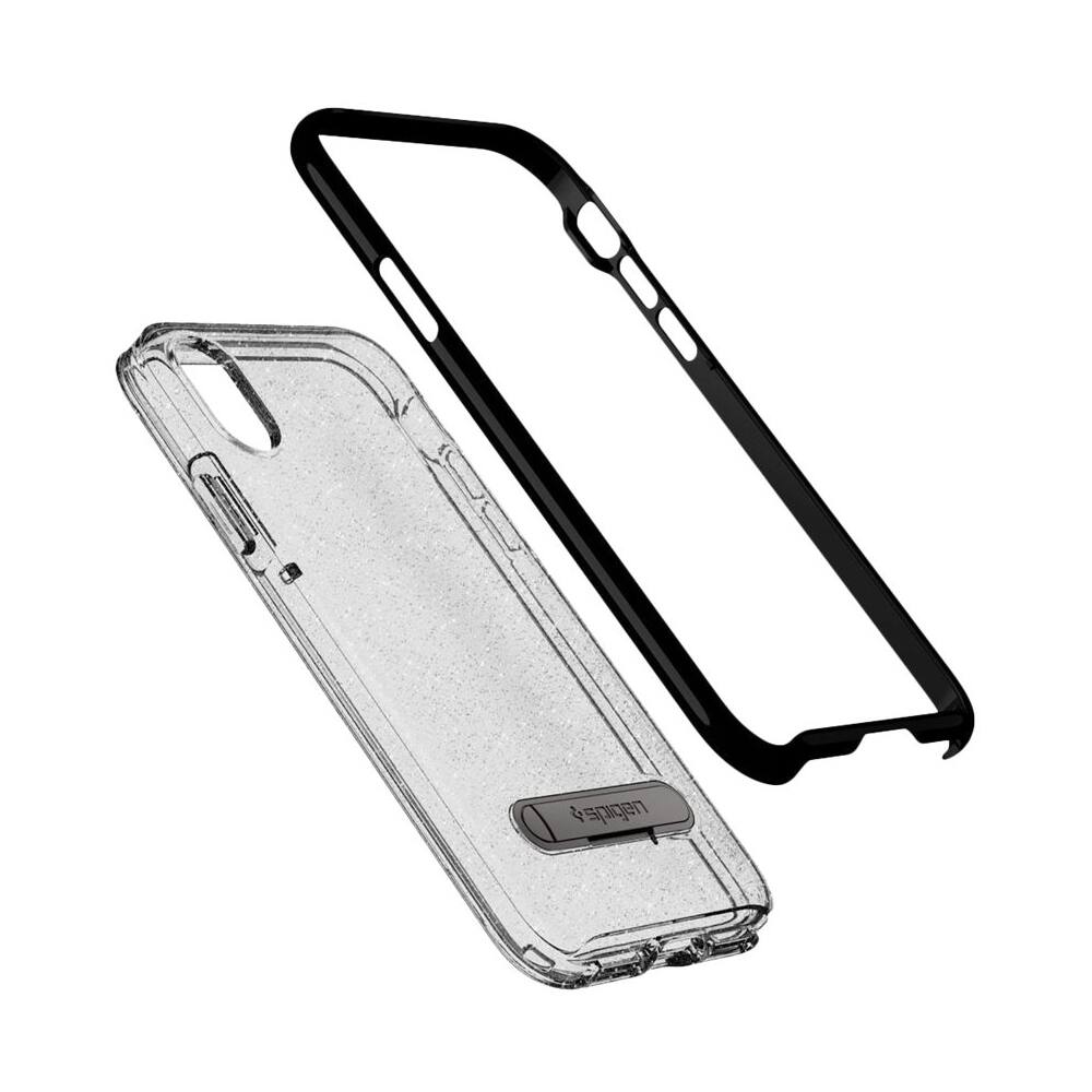 Front. Spigen - Crystal Hybrid Case for Apple® iPhone® X - Glitter Space Quartz.