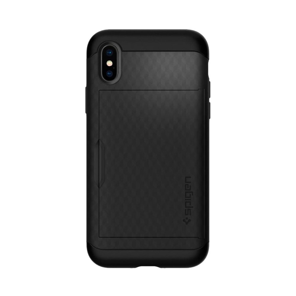 crystal wallet case for apple iphone xs - black