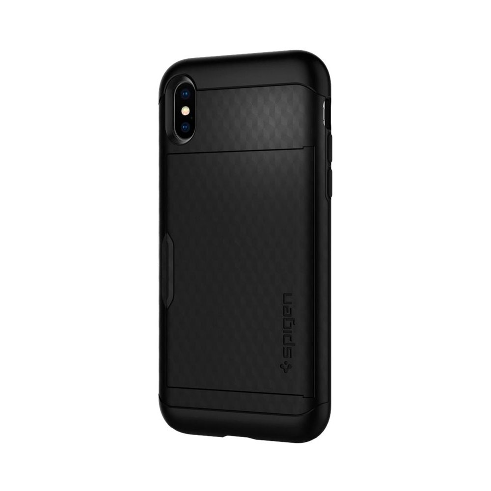 crystal wallet case for apple iphone xs - black