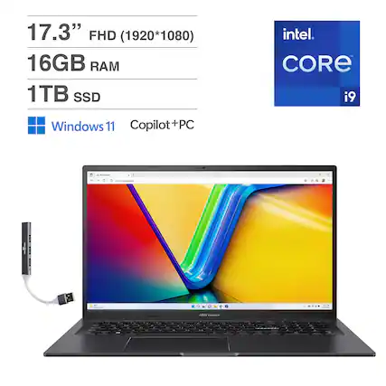 17.3" FHD (1920*1080)
16GB RAM
1TB SSD
Intel Core i9
Windows 11
Copilot+PC