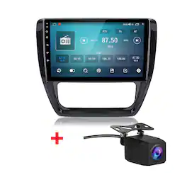 Junsun - For VW Jetta 6 2011-2018 Backup Camera 8Core 4+64GB Android15 carplay Car Stereo Radio GPS Navi WIFI RDS SWC DSP BT FM - Black