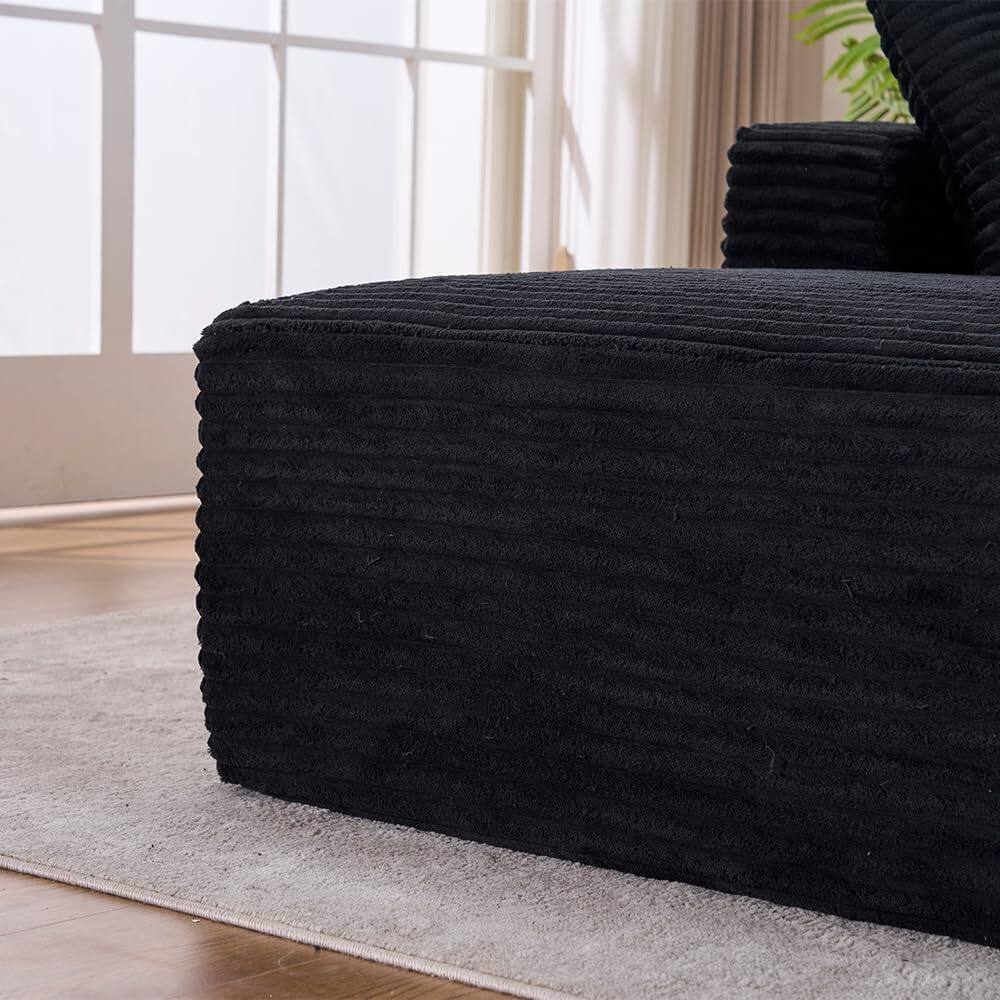 Alt View 4. Trinkets Crazed - Oversized Chaise Lounge Chair Indoor, Modern Functional Sofa Bed, Reading Chair for Living Room - black.