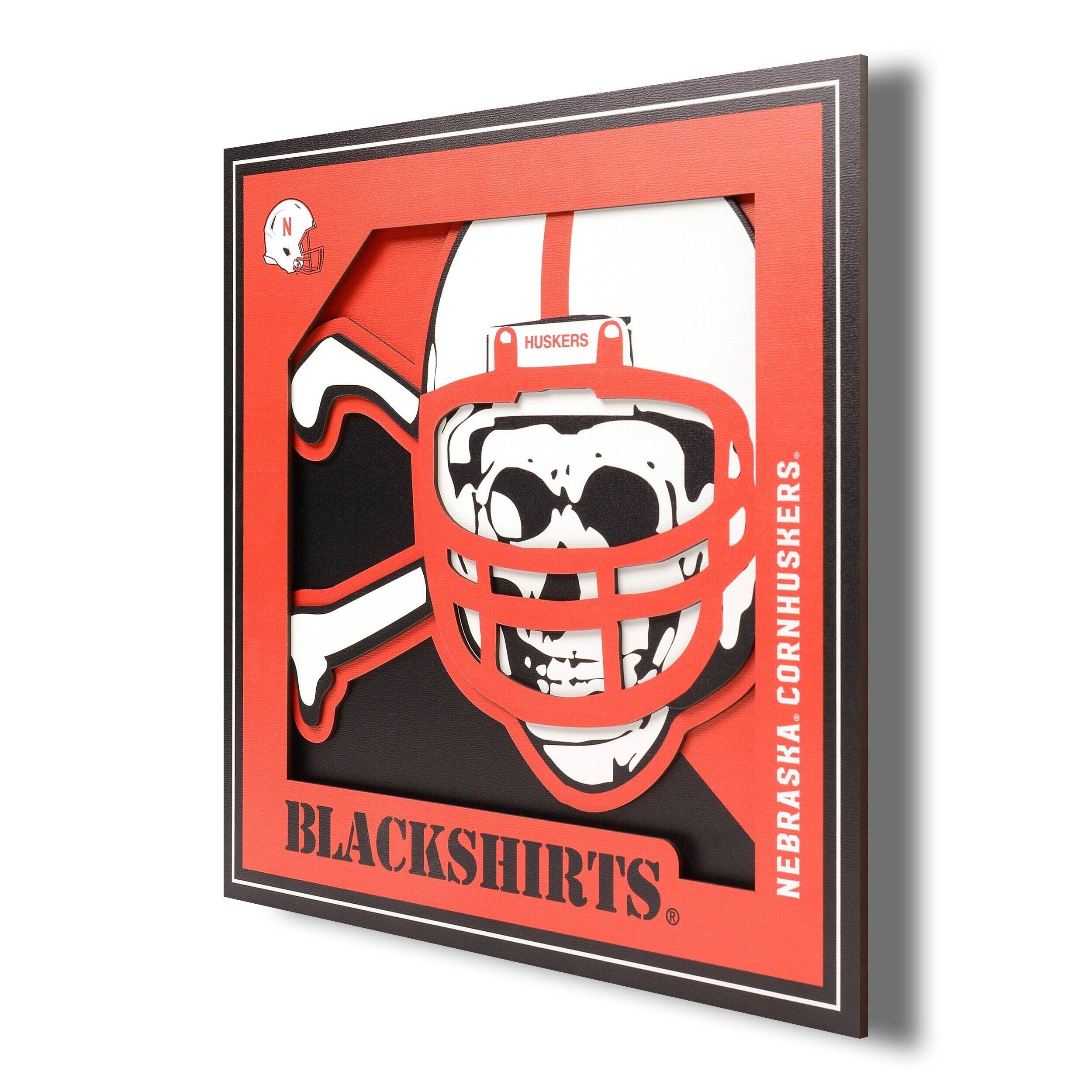 Nebraska Huskers 12'' x 12'' 3D Logo Wall Art