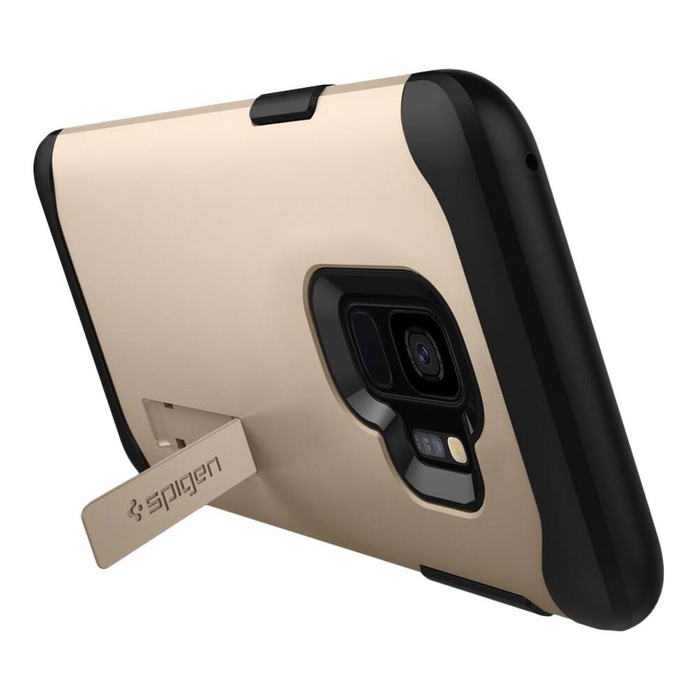 Front. Spigen - Slim Armor Case for Samsung Galaxy S9 - Gold Maple.