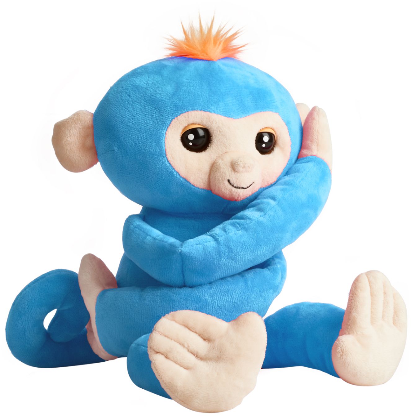 Angle View: WowWee - Fingerlings HUGS BORIS - Friendly Interactive Plush Monkey Toy - Blue