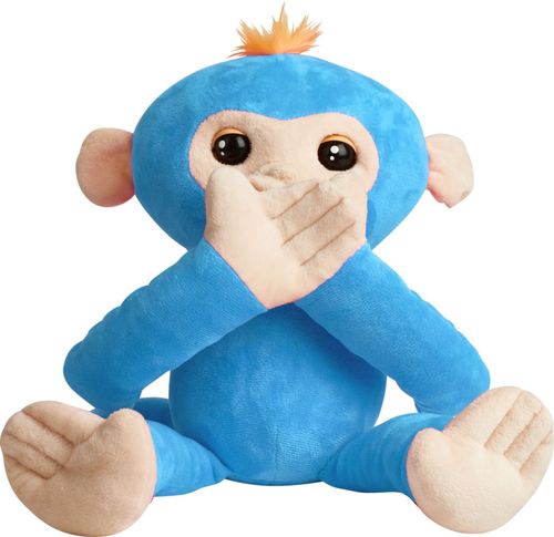WowWee - Fingerlings HUGS BORIS - Friendly Interactive Plush Monkey Toy - Blue
