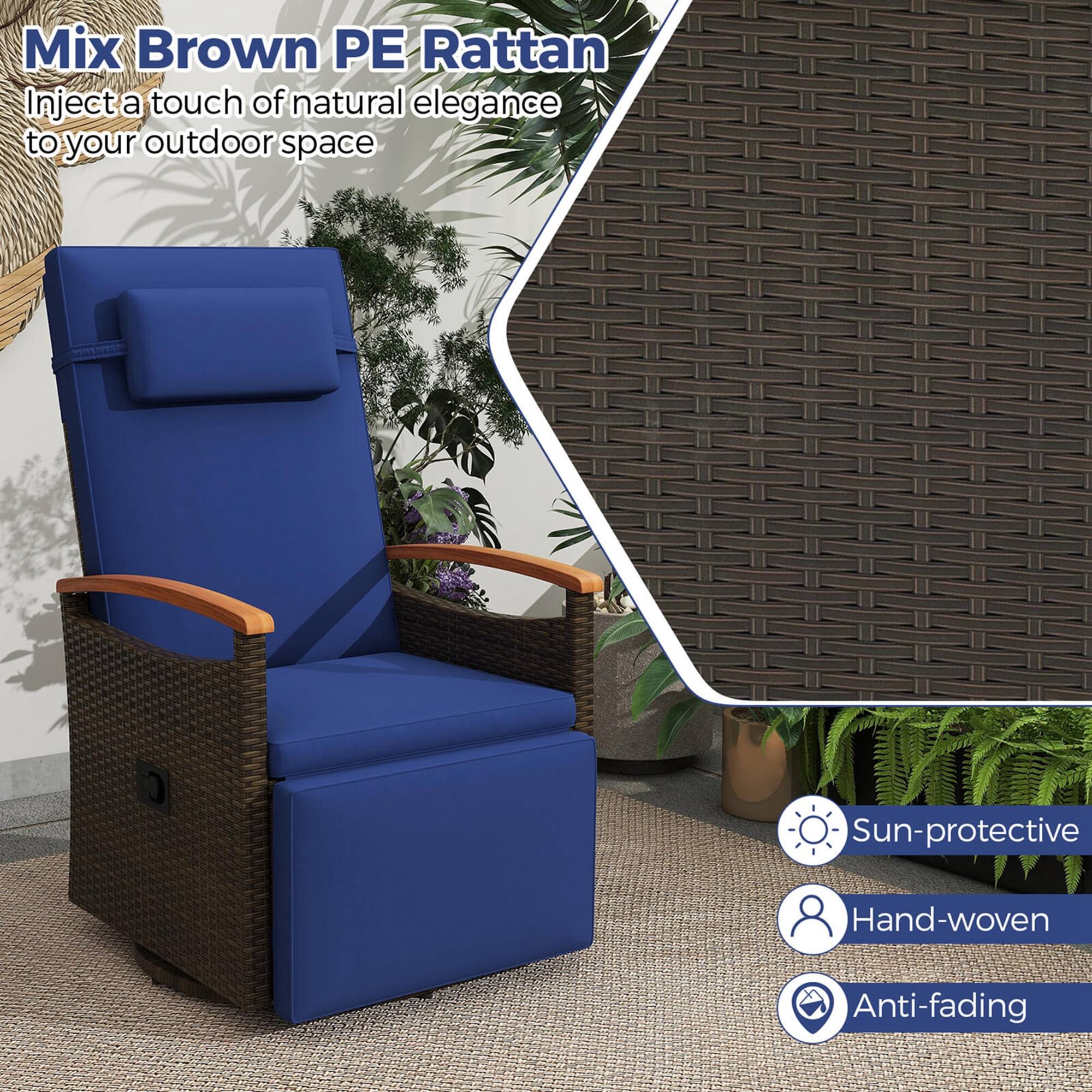 Mix Brown PE Rattan Inject a touch of natural elegance to your outdoor space Sun-protective Hand-woven Anti-fading