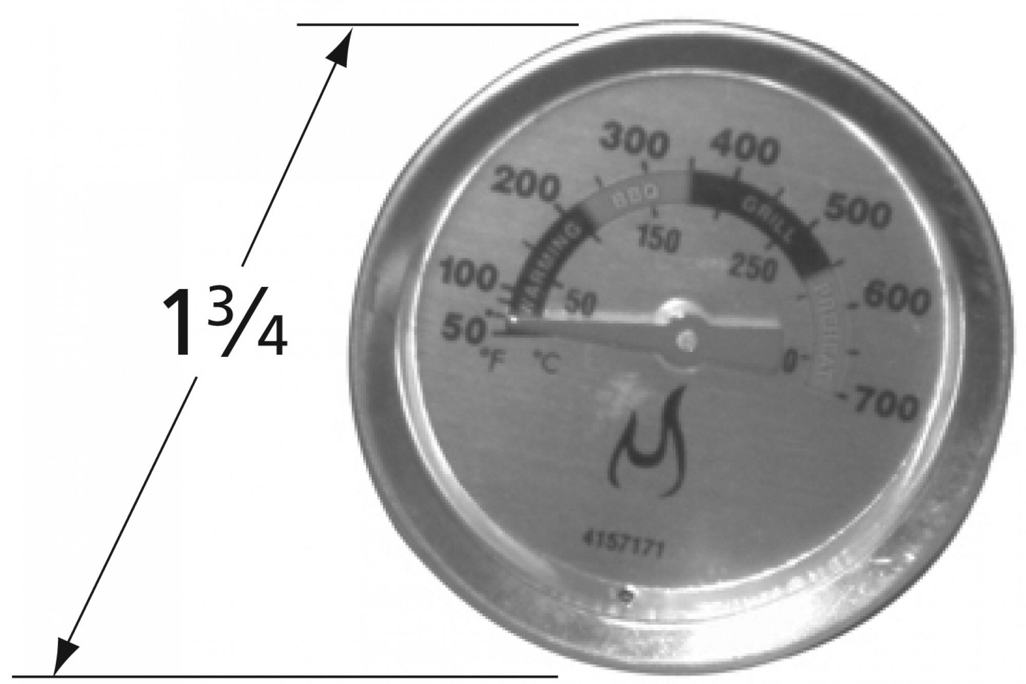 1 3/4 300 400 200 BBQ GRILL 500 150 100 250 50 600 50 2 PREHEAT *F C 700 4157171