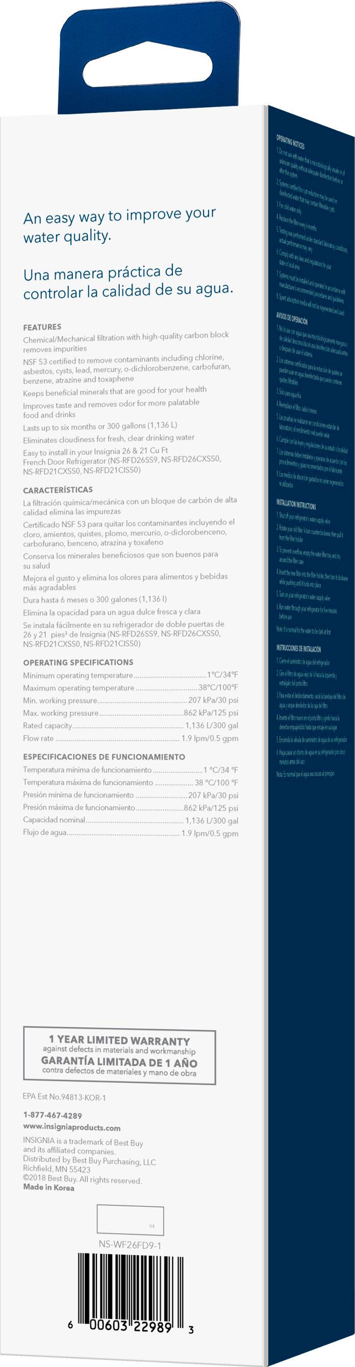 Alt View 16. Insignia™ - Water Filter for Select Insignia Refrigerators - White.