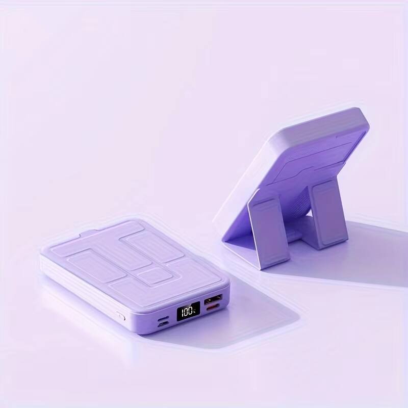 Alt View 4. Luckbyte - 10000mAh Portable Power Bank - 22.5W Super Fast Charging Battery Pack with Digital Display, Lavender Purple.