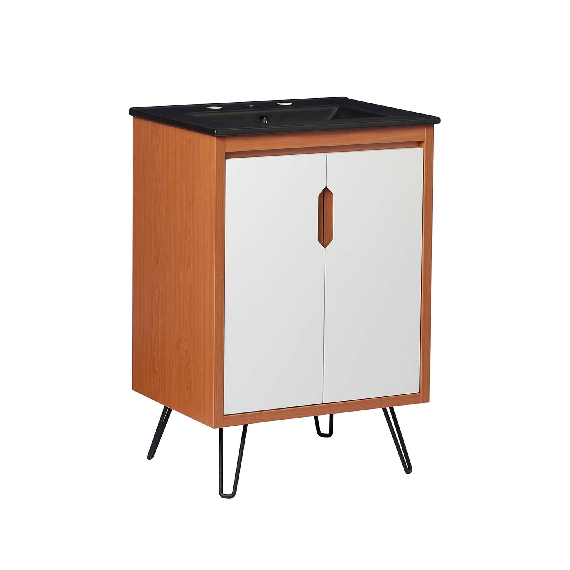 Angle. Modway - Energize Bathroom Vanity Basin Included by Modway - Cherry White Black.