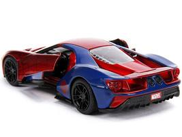 Back. Jada - 2017 Ford GT "Spider-Man" Theme "Marvel" Series 1/32 Diecast Model Car by Jada - Red, Blue.