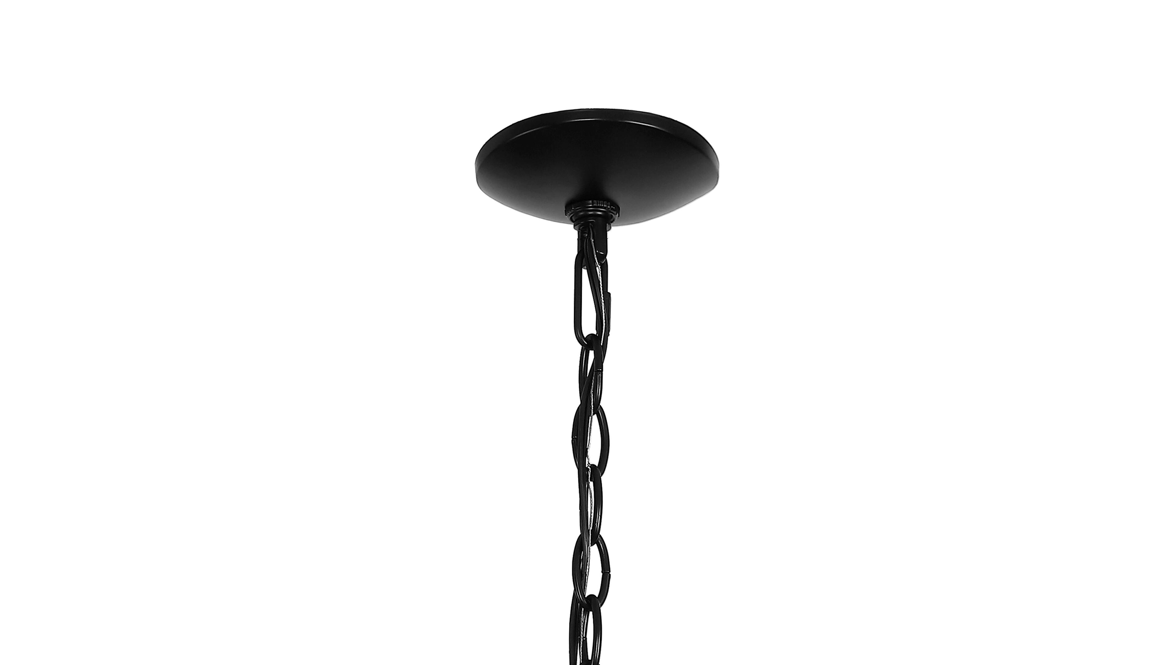 Alt View 5. Jonathan Y - Coronet 33.5" 8-Light Iron/Seeded Glass Rustic Farmhouse Round LED Chandelier, Oil Rubbed Bronze - Oil Rubbed Bronze.