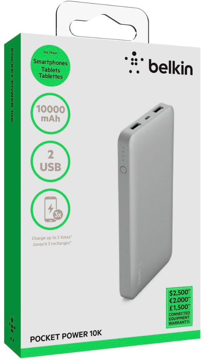 Belkin 10000mAh Power Bank 15W with USB-A and USC-C - Black