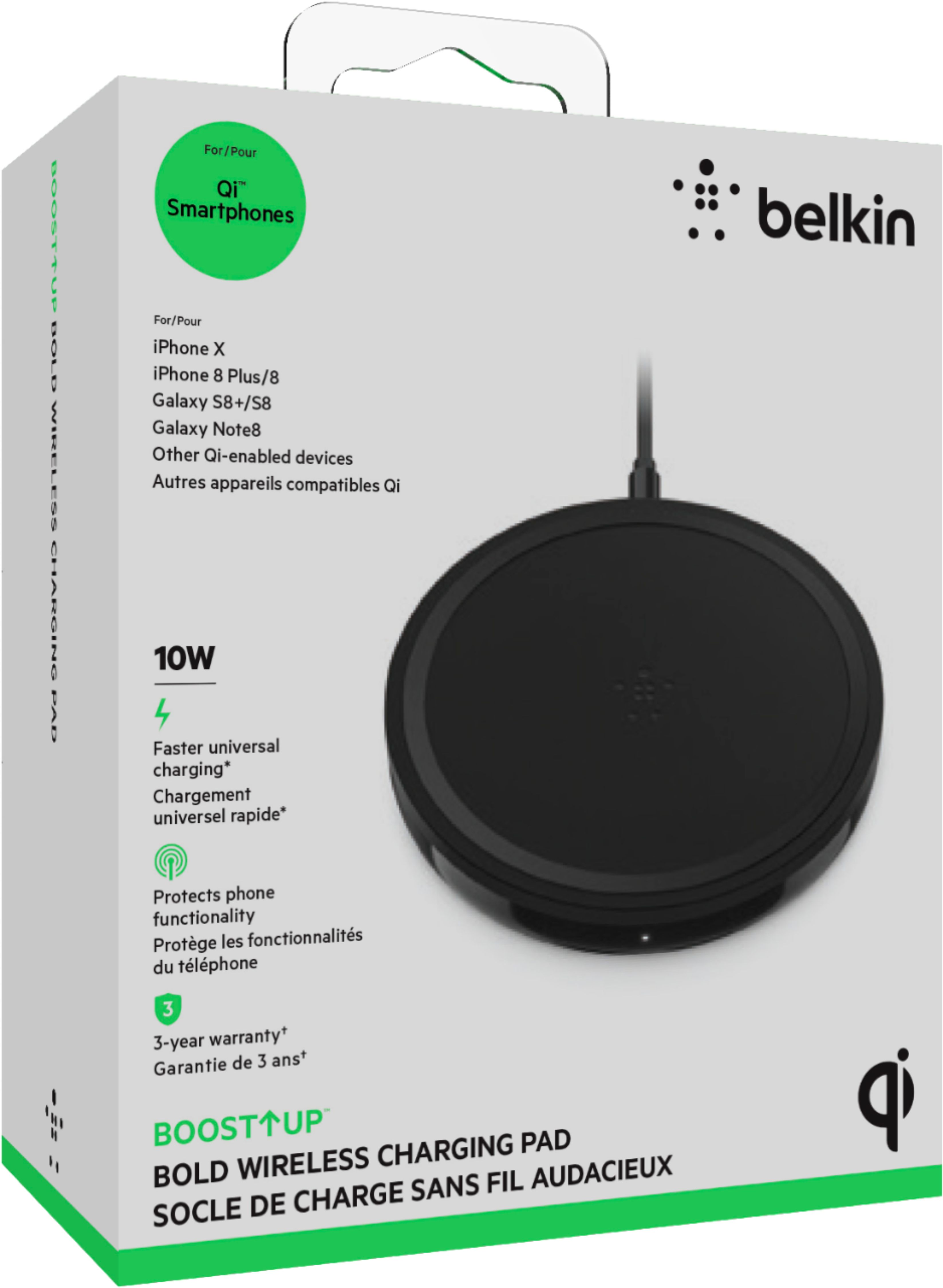 Belkin Boost Up 10w Qi Certified Wireless Charging Pad For Iphone Android Midnight Black