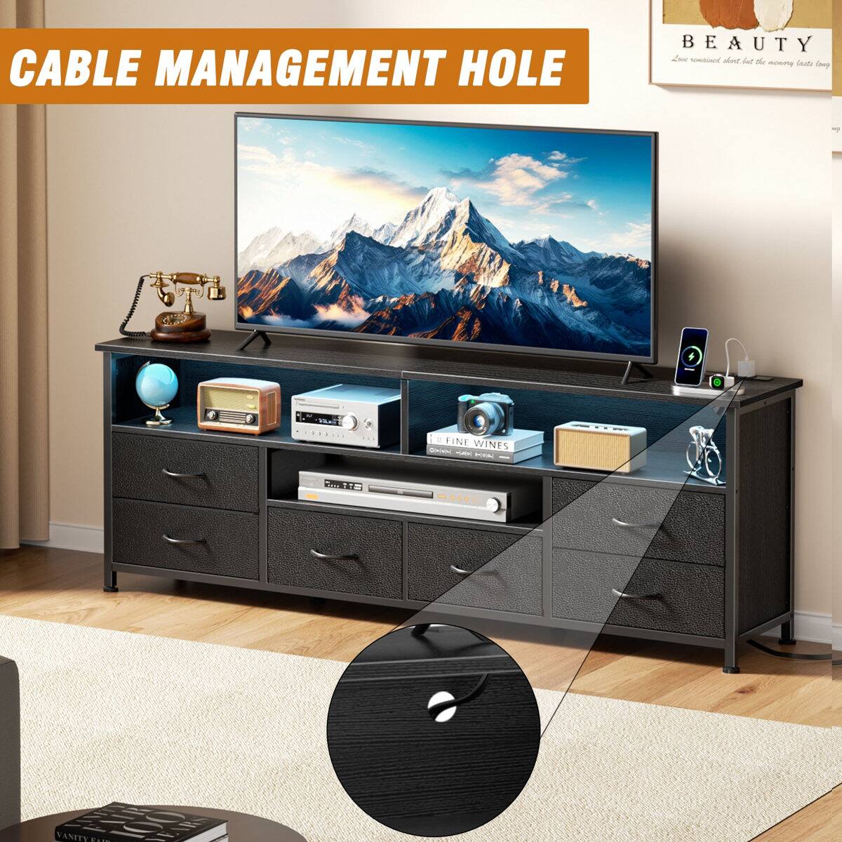 CABLE MANAGEMENT HOLE

BEAUTY

Love remains short but the money lasts long

CRENILE 2 LINE WINES

VANITY