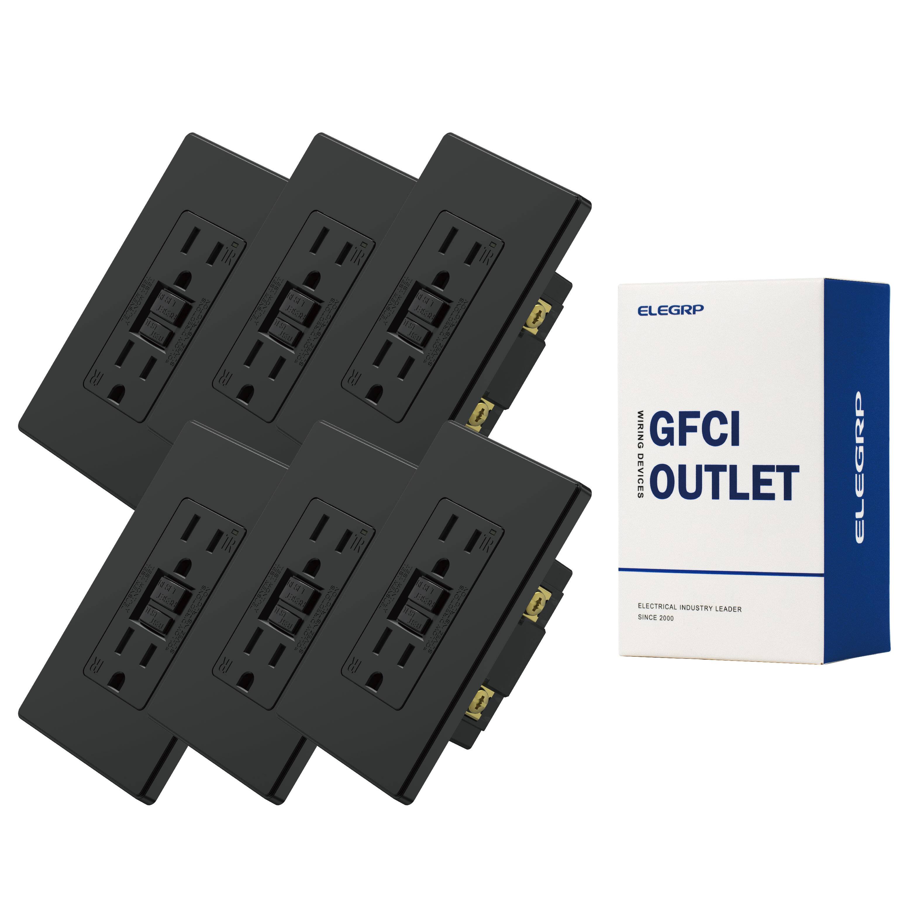 1. FOR - "0 :% FE : g g ELEGRP WIRING GFCI OUTLET ELECTRICAL INDUSTRY LEADER SINCE 2000 ELEGRP"