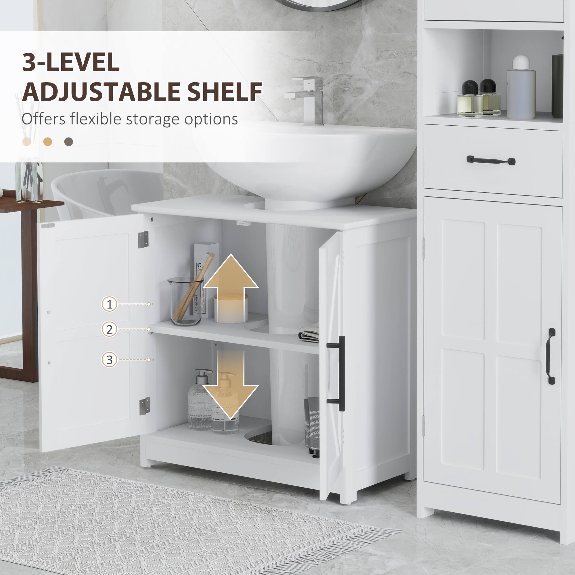 3-LEVEL ADJUSTABLE SHELF  
Offers flexible storage options