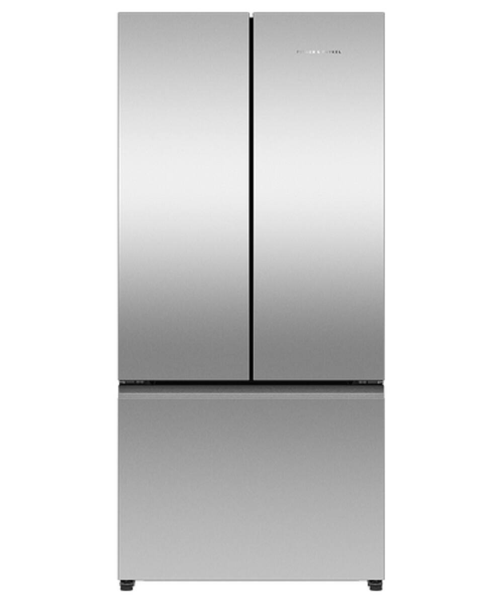 Front. Fisher & Paykel - 32 in. Wide 18 cu. Ft. French Door Refrigerator - Stainless Steel.