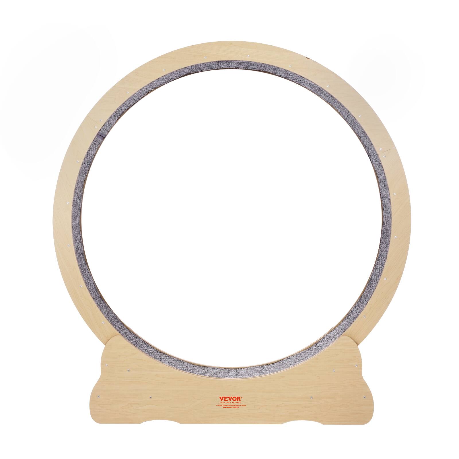 Alt View 5. VEVOR - Wooden Cat Exercise Wheel, 52" Large Cat Treadmill Wheel for Indoor Cats, Cat Running Wheel with Detachable Carpet - natural wood color.