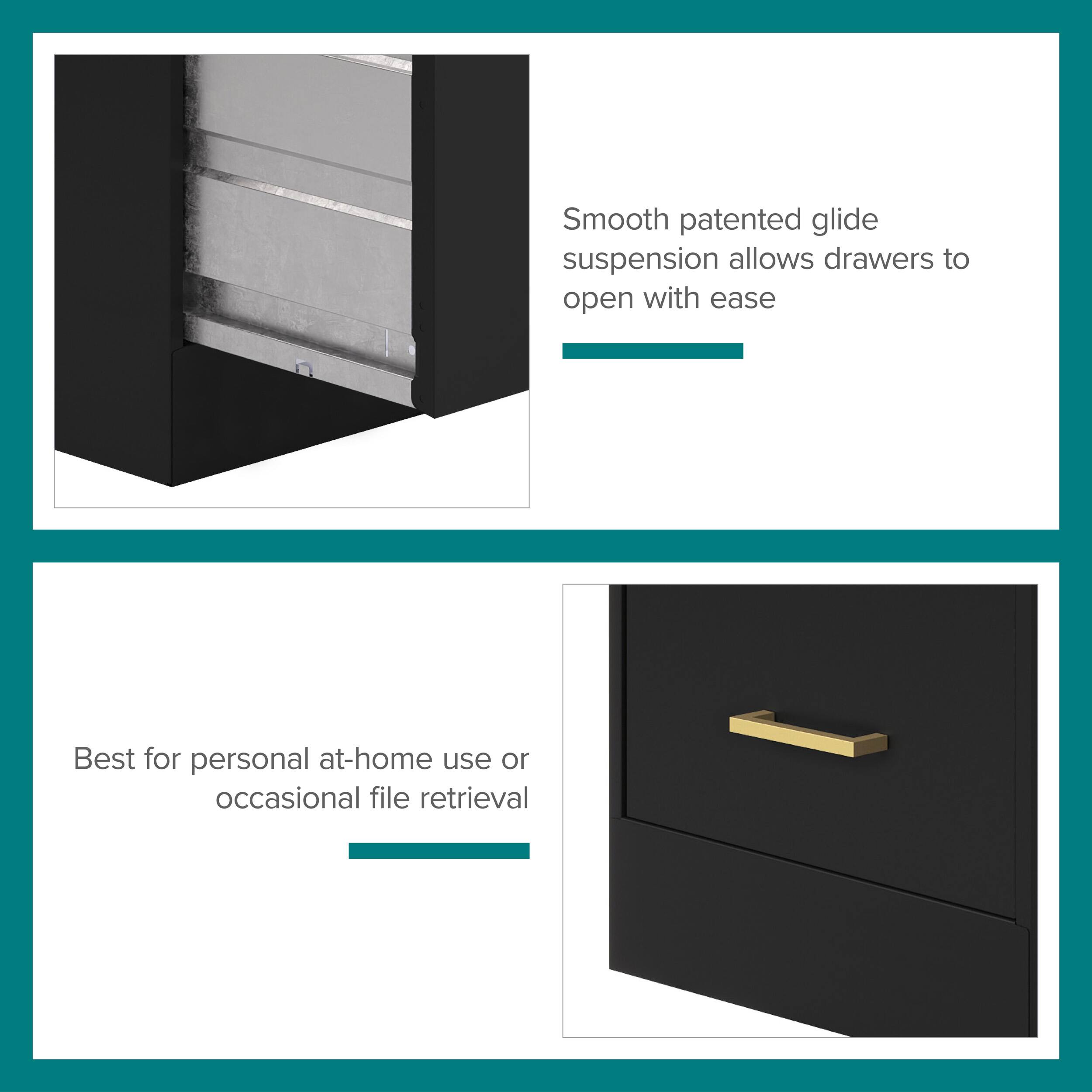 Smooth patented glide suspension allows drawers to open with ease

Best for personal at-home use or occasional file retrieval