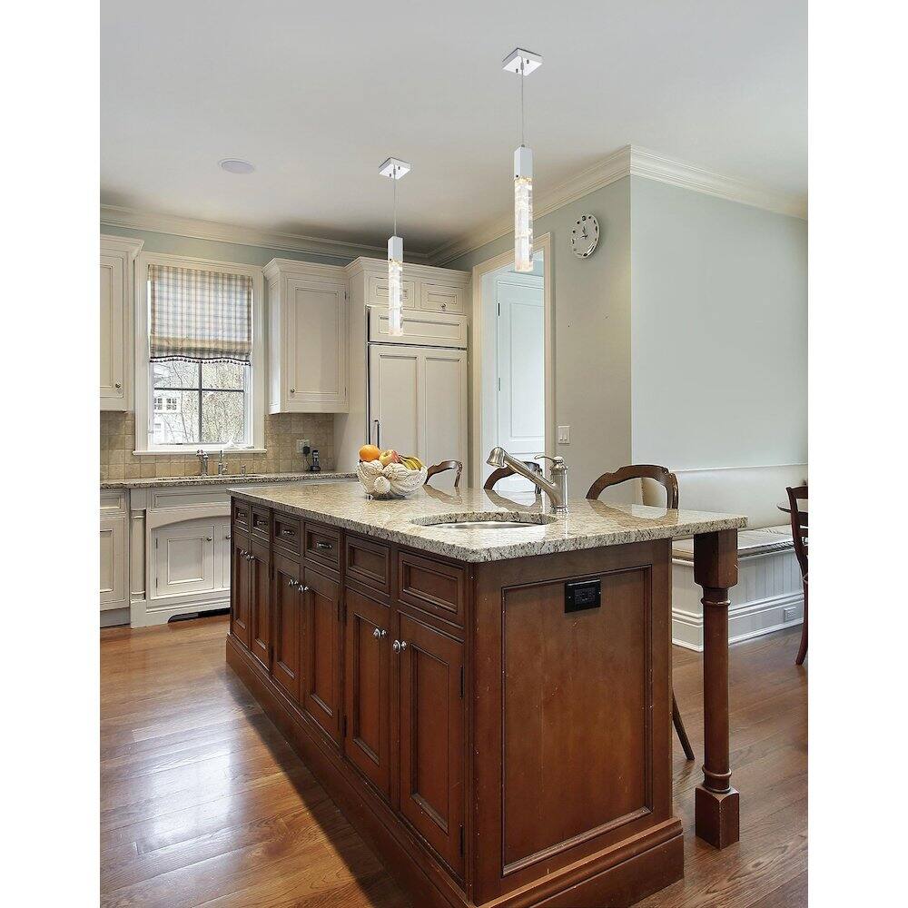 Alt View 2. Elegant Lighting - Aurora 5 inch Pendant in Chrome - Chrome And Clear.