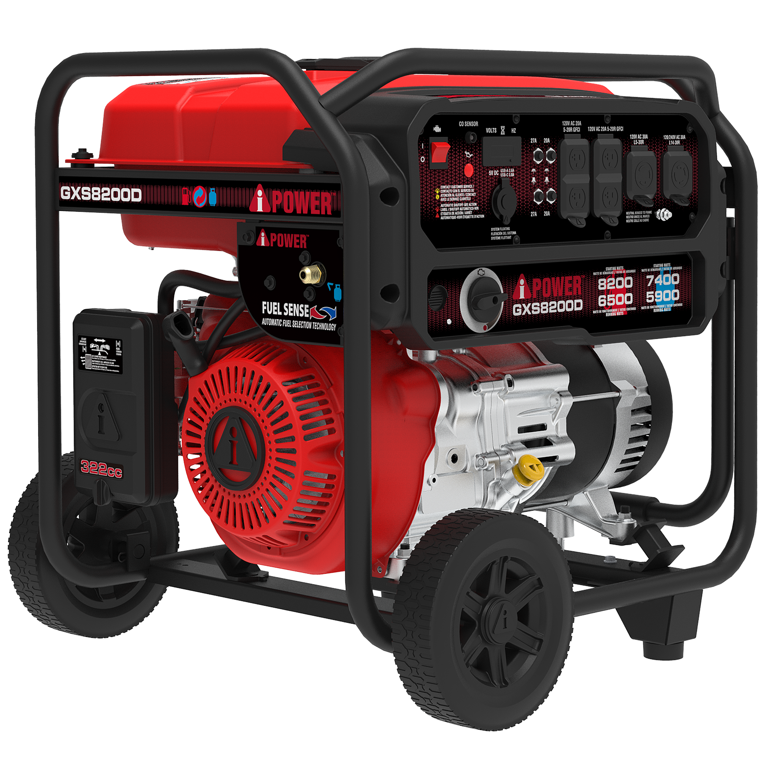 GX8200D  
POWER  
FUEL SENSE  
AUTOMATIC FUEL SELECTION TECHNOLOGY  
322cc  

GX8200D  
8200 7400 6500 5900