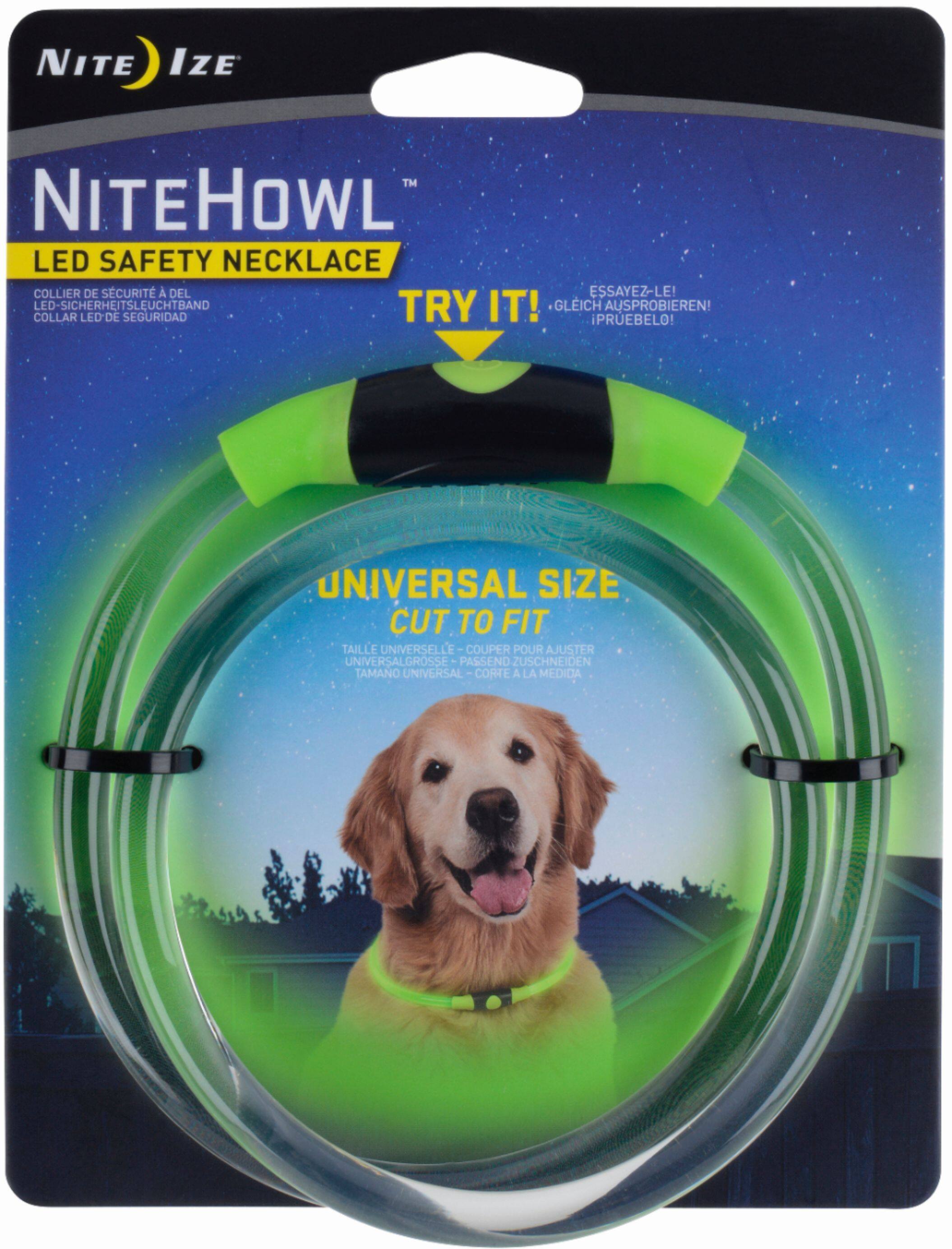 Front. Nite Ize - NiteHowl Polymer Dog Lighted Collar - 16-in to 26-in Neck - Green.