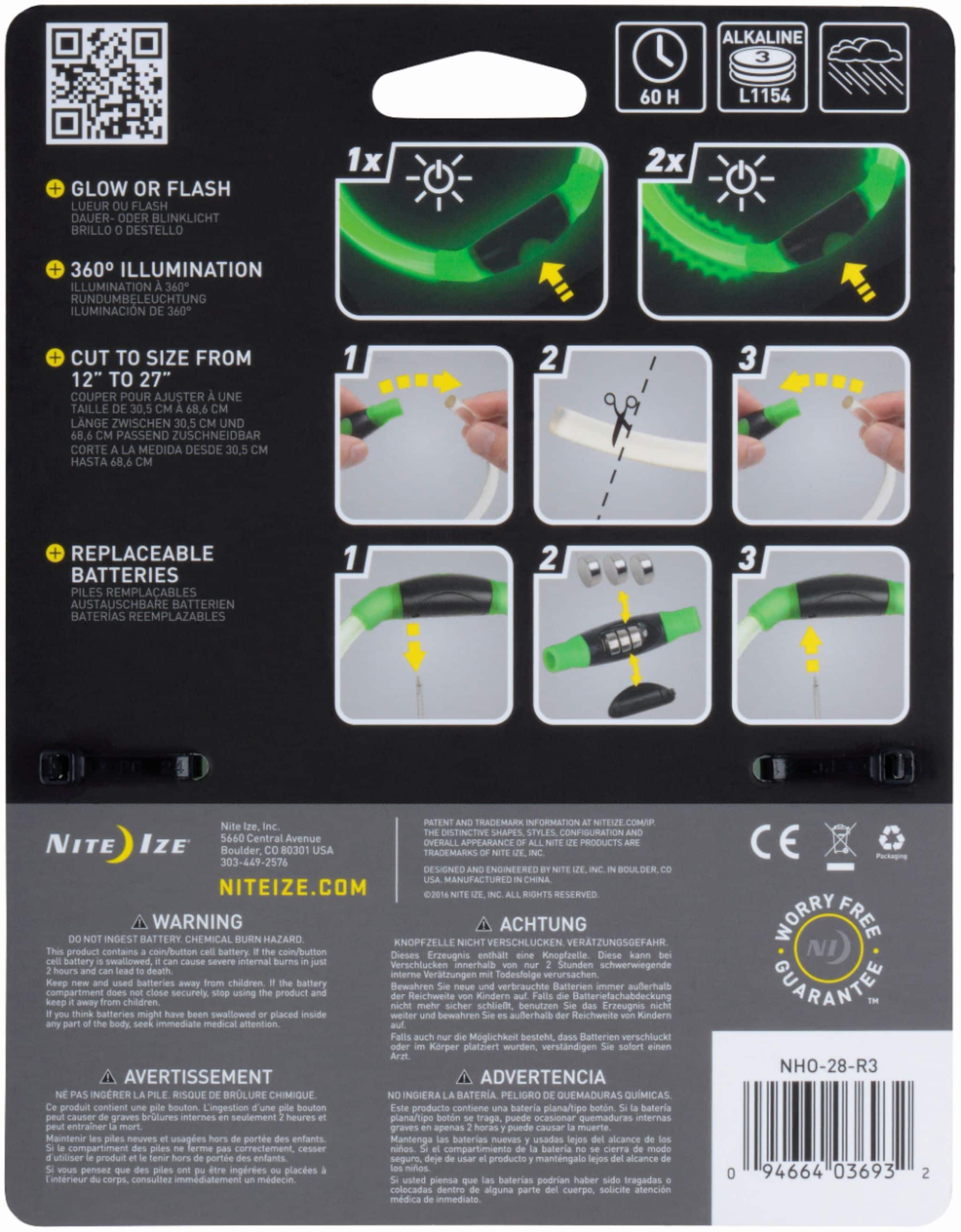 Alt View 13. Nite Ize - NiteHowl Polymer Dog Lighted Collar - 16-in to 26-in Neck - Green.