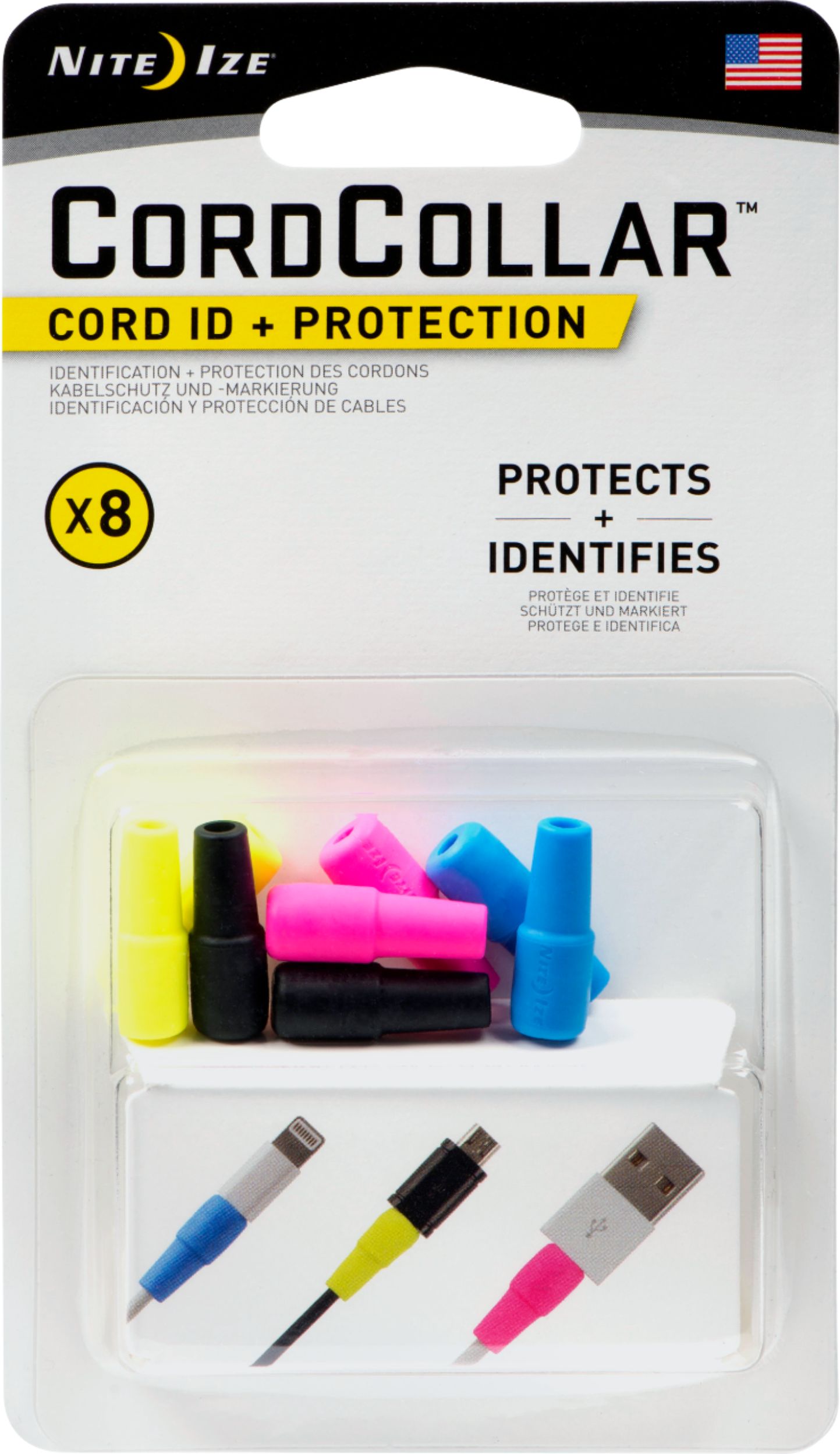 Angle View: Nite Ize - CordCollar Cable Protectors (8-Pack) - Assorted