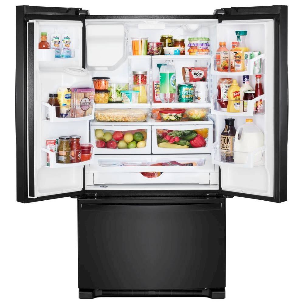 Alt View 1. Whirlpool - 25 cu. ft. French Door Refrigerator with External Ice and Water Dispenser - Black.
