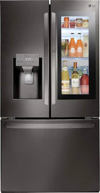 Lg Instaview 28 0 Cu Ft French Door In Door Refrigerator Black Stainless Steel Lfxs28596d Best Buy