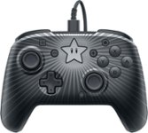 Front Zoom. PDP - Faceoff Wired Pro Controller Star Mario Controller for Nintendo Switch - Black.