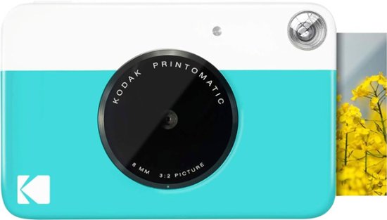 Front. Kodak - Printomatic Instant Print Camera - Instant Digital Camera Prints on Zink 2x3" Photo Paper - Blue.