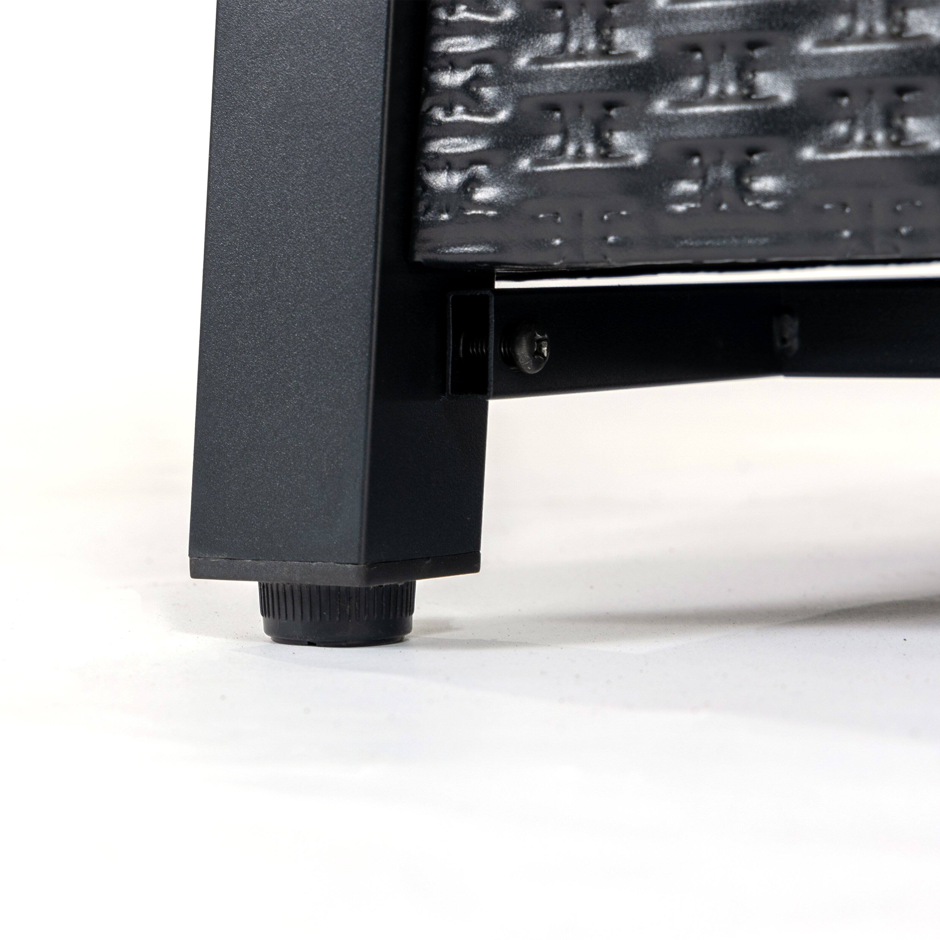 Alt View 4. COWLOWN - 28in Iron Square Propane Fire Pit Table Black Finish Durable Outdoor Design for Patio Deck Garden or Backyard Use.