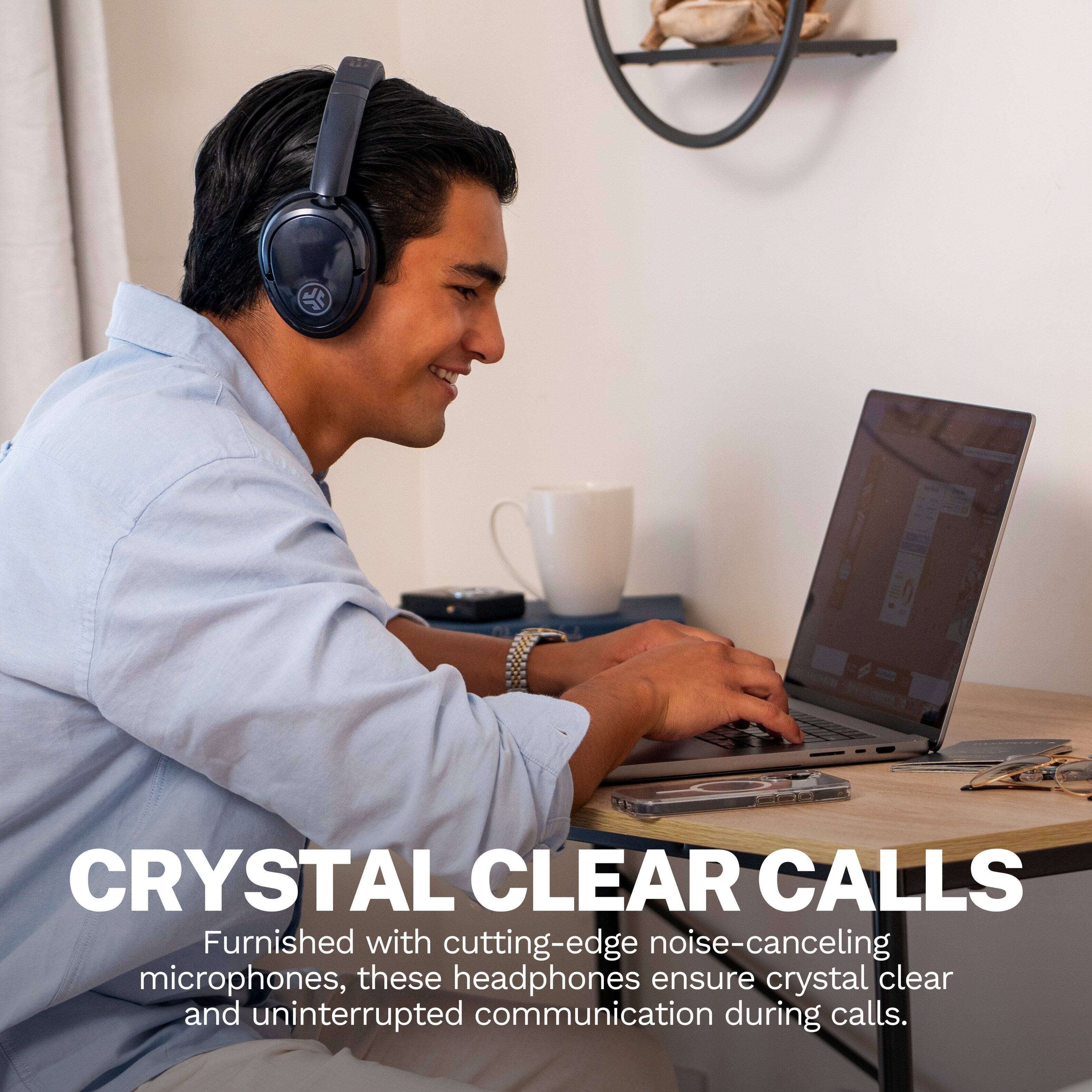 CRYSTAL CLEAR CALLS  
Furnished with cutting-edge noise-canceling microphones, these headphones ensure crystal clear and uninterrupted communication during calls.