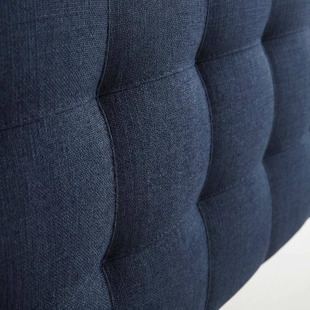 Back. FurniFact - Upholstered Fabric Queen Headboard with Soft Padding and Sturdy Frame - Blue.