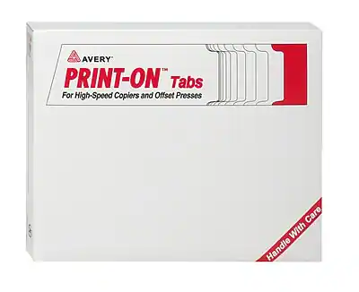 AVERY PRINT-ON™ Tabs
For High-Speed Copiers and Offset Presses
Handle With Care