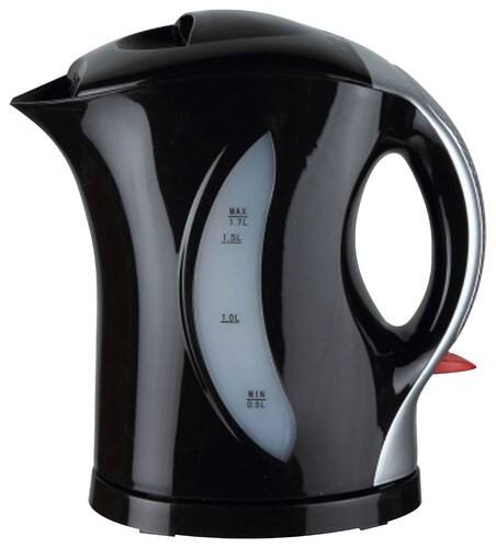 Brentwood - 1.7L Electric Tea Kettle - Black/Silver