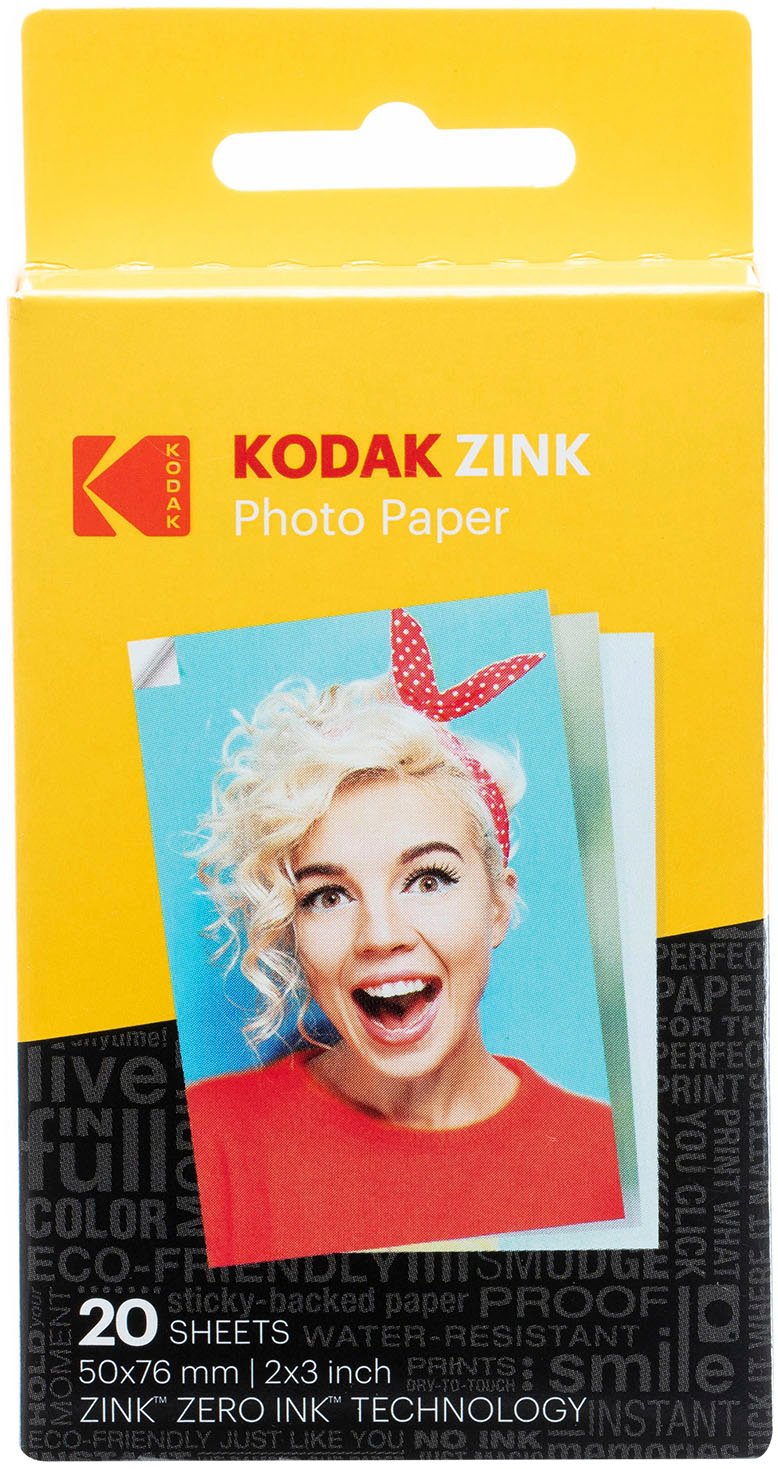 KODAK Printomatic Digital Instant Print Camera - Full Color Prints On Zink  2x3 Sticky-Backed Photo Paper (Black) Print Memories Instantly