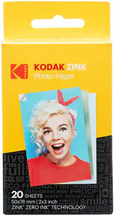 Kodak - Premium 2" x 3" Sticky-Backed Zink Photo Paper - 20-Sheet Pack