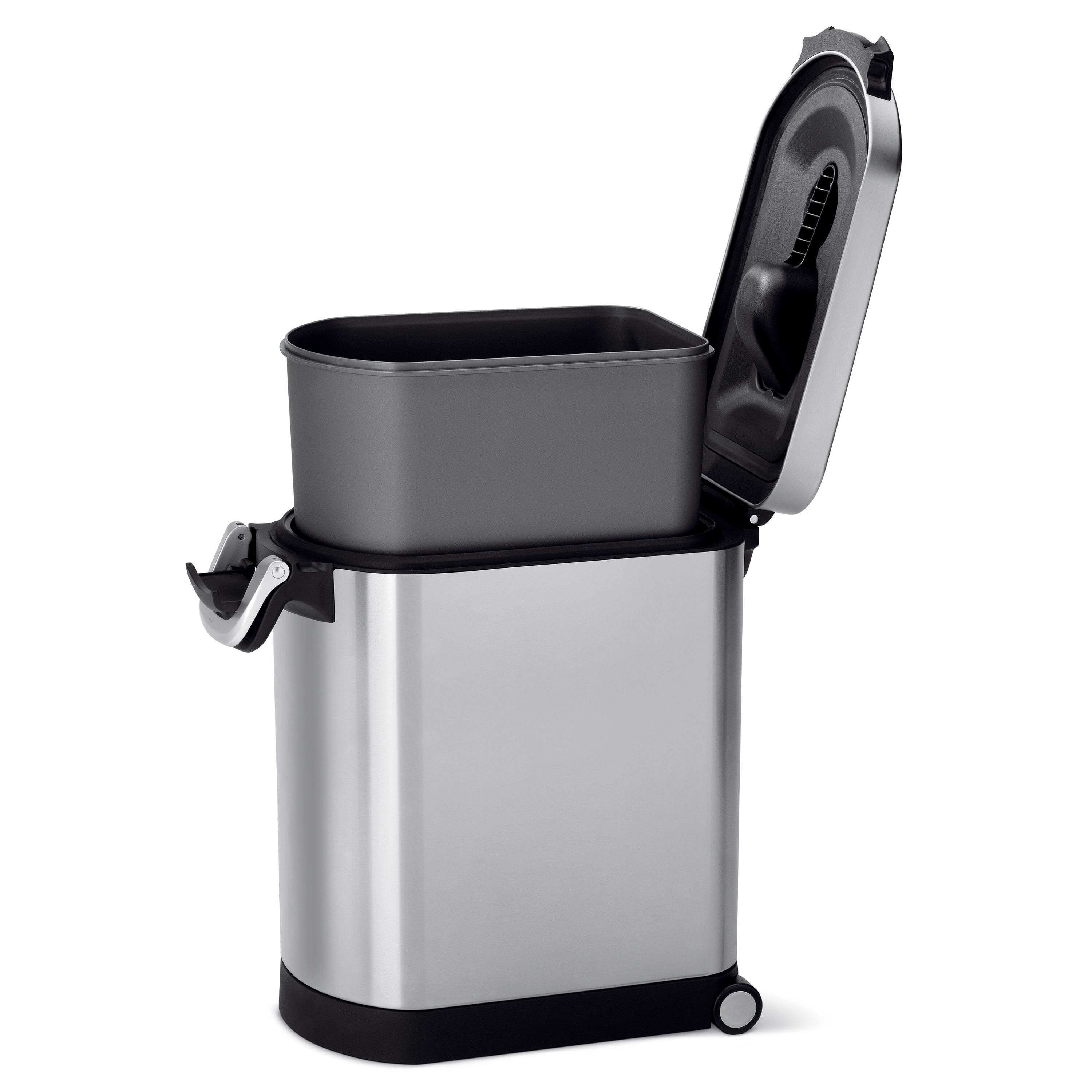 Alt View 4. simplehuman - medium pet food can, brushed stainless steel - Brushed.